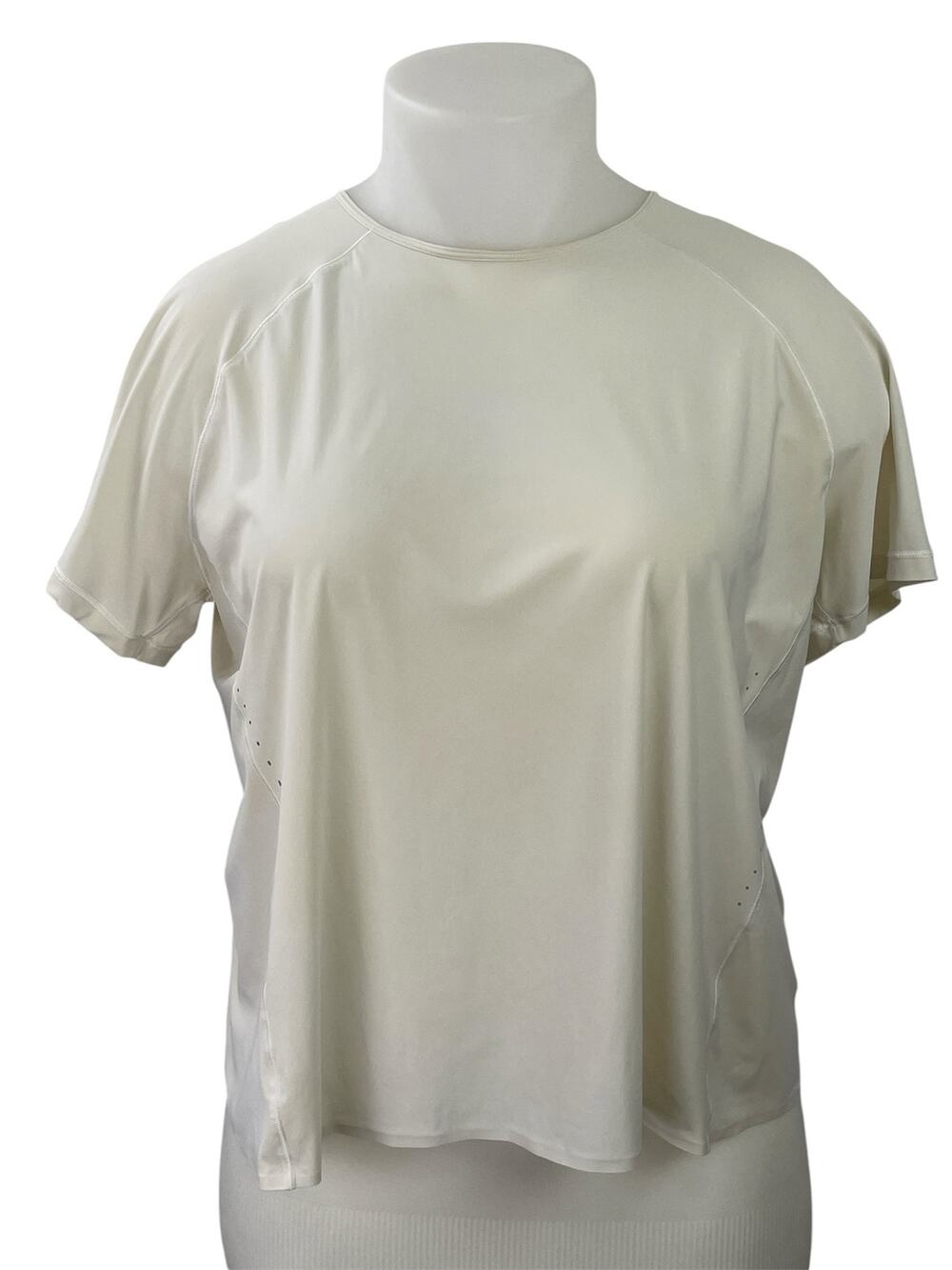 Lululemon Womens White Short Sleeve Overlap Back Activewear Tee T-shirt Top 12